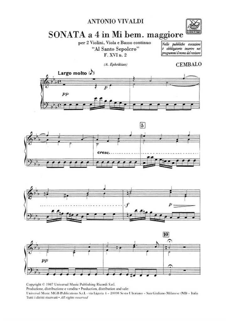 Sonate Per Strum. Vari E B.C.: Per 2 Vl. E Vla